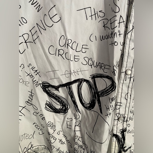 NWT I. N.C. Men's Doodle-Print Shirt, Created for Macy's - Picture 4 of 12